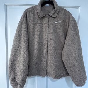Nike Women's Cozy Brown Teddy Jacket